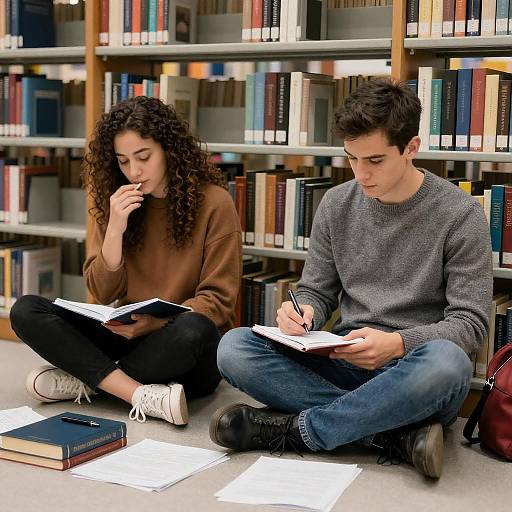 Study Session in a Library Setting