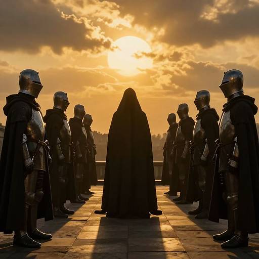 Shadowed Knights Beneath Radiant Sun