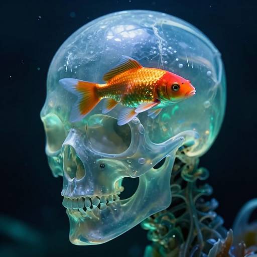 Translucent Xenomorph with Koi Fish