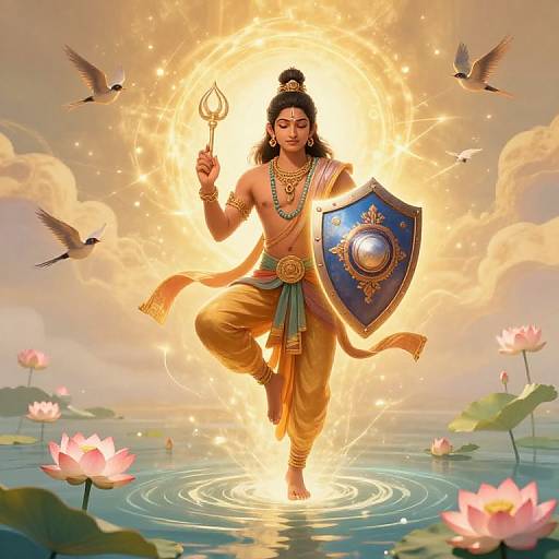 Young Murugan Warrior in Temple