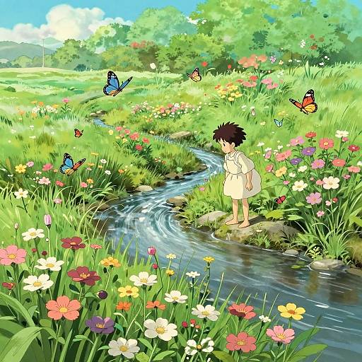 Dreamy Studio Ghibli Flower Field