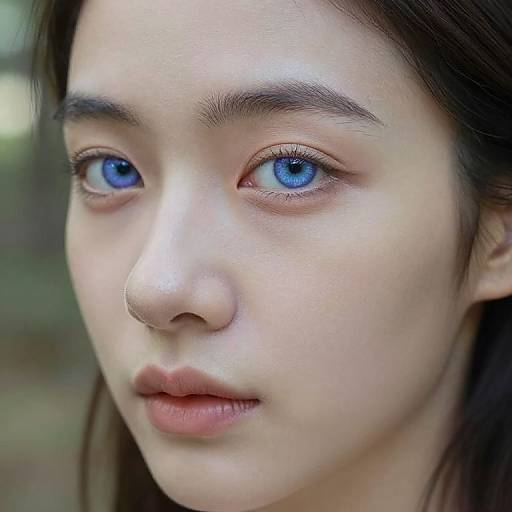 Indigo-Eyed Portrait in Forest