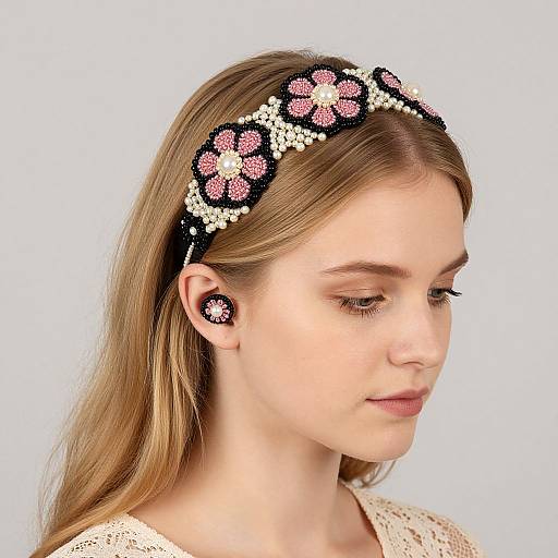 Vintage French Beaded Headband Style