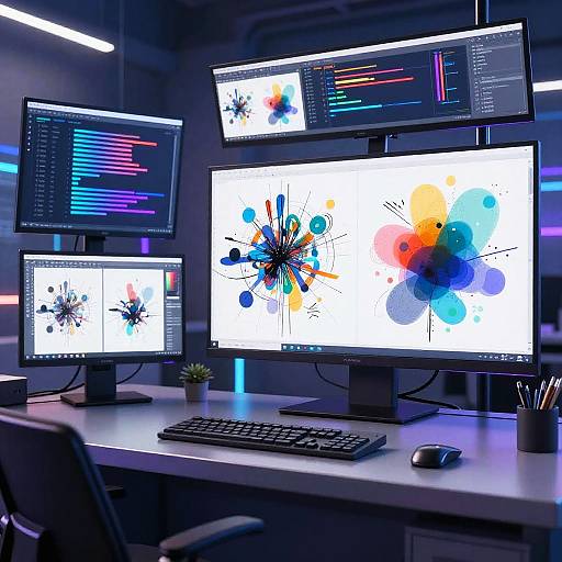 AI Painting in Futuristic Studio