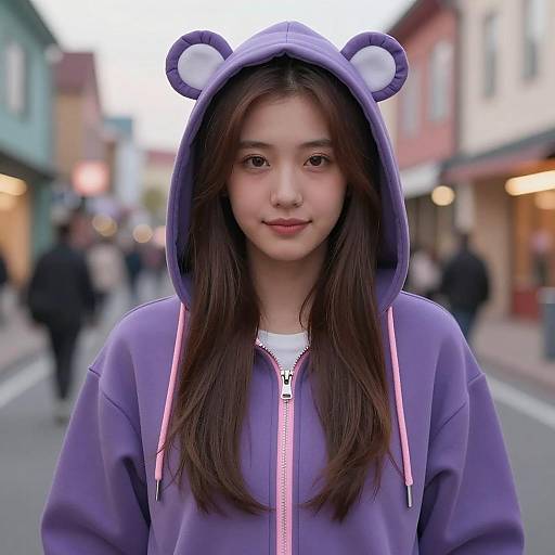 Young Woman in Photorealistic Kigurumi Suit