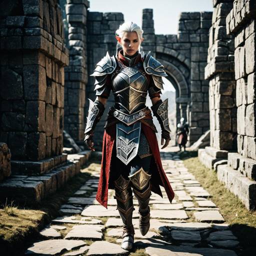 Female Qunari Warrior in Ornate Armor