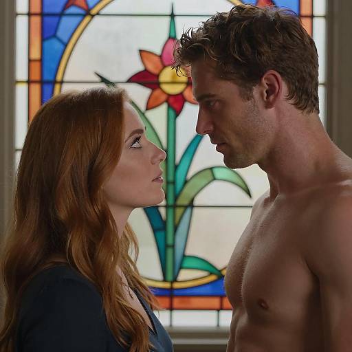 Romantic Close-Up with Stained Glass