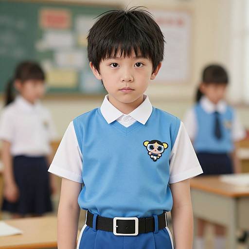 Realistic Powerpuff Man in School Uniform