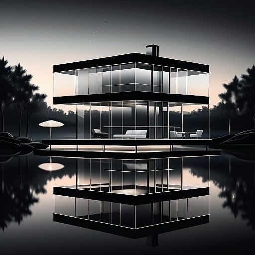 Elegant Glass House by the Lakeside Elegant Glass House by the Lakeside