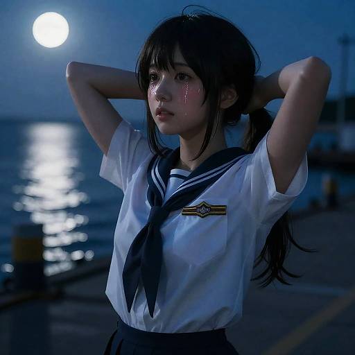 Moonlit Admiral on Seaside Dock