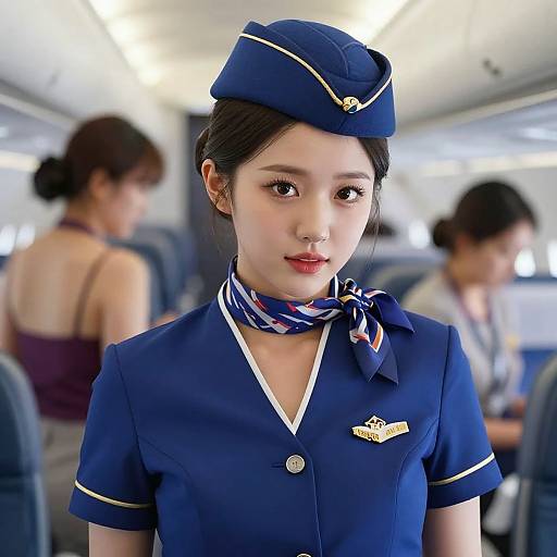 Ultra-Realistic Korean Flight Attendant