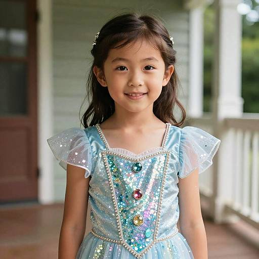 Glittering Girl Goddess Costume Close-Up