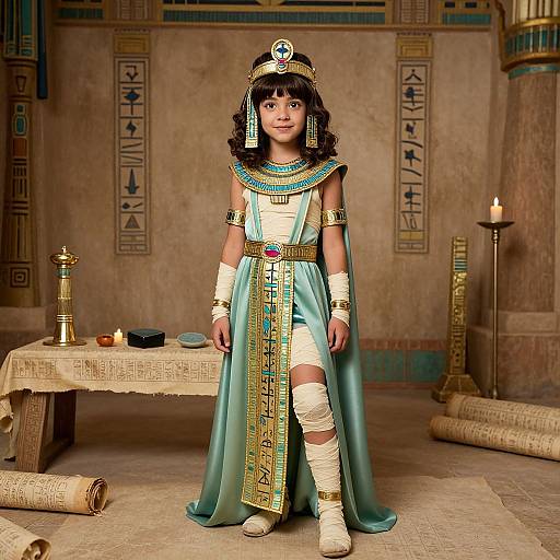 Young Girl in Mummy Princess Costume