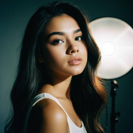 Young Woman with Long Dark Hair Portrait