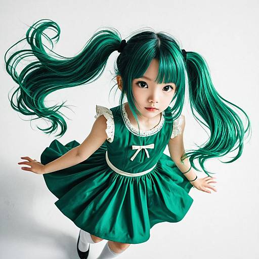 Ultra-Detailed Floating Girl Illustration