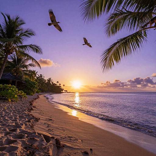 Purple Sunset Over Florida Shores