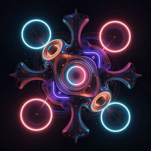 Neon Cyberpunk Abstract Art Fusion