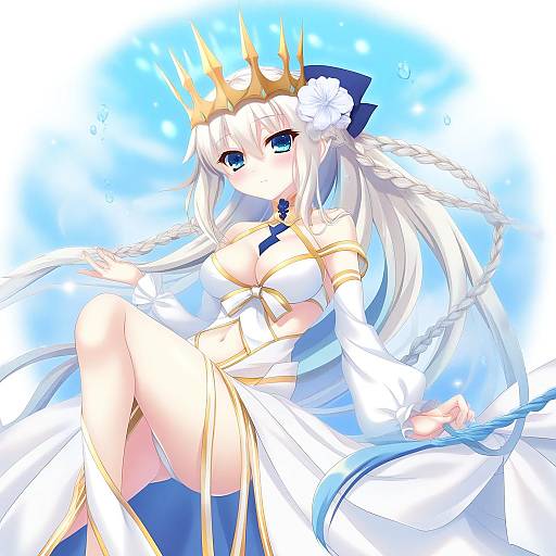 Illustration of Morgan le fay (water princess) (fate), fate/grand order in the style of Izumi tsubasu