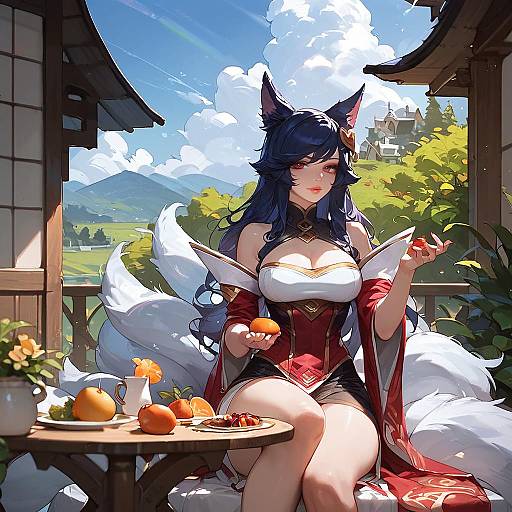 Detailed Ahri Outdoors Scene