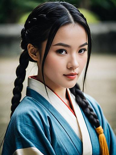 Female Aang Cosplay in Kimono