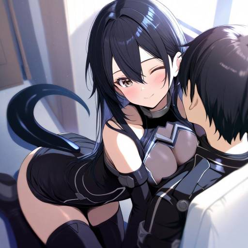 Kirito and Girl in Stylish Attire
