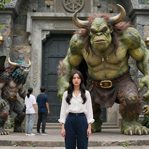 Dramatic Encounter with Mythical Creatures