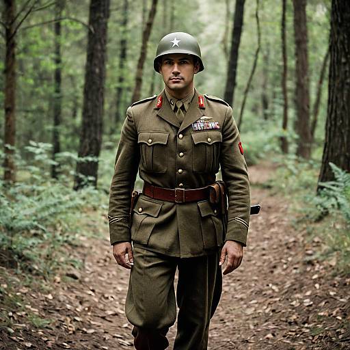 World War II Soldier in Forest