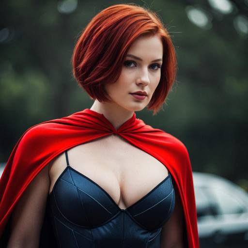 Female Superhero in Red Cape