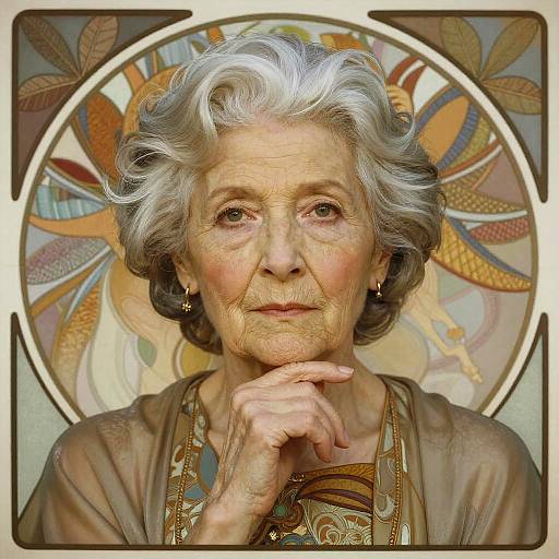 Thoughtful Elderly Woman Portrait