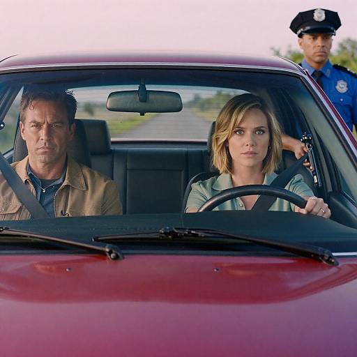 Action-Packed Movie Poster with Car Scene