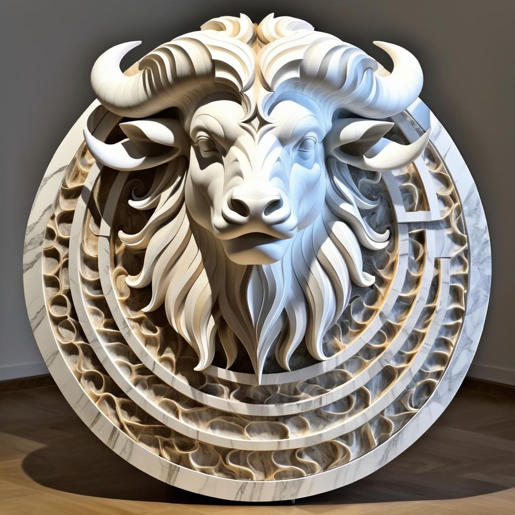 Surreal Minotaur Sculpture Inspired Art