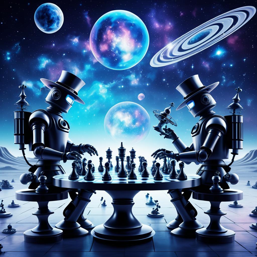 Robots Chess in Cosmic Cowboy Wonderland