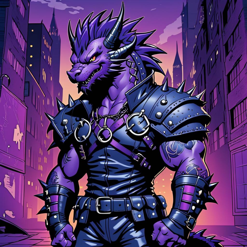 Fierce Dragon Illustration in Dark City