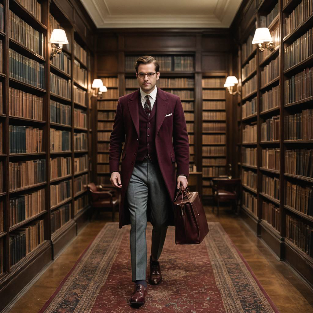 Sophisticated Man in Vintage Library