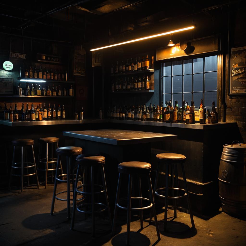 Gritty Bar Scene with Nighttime Ambiance