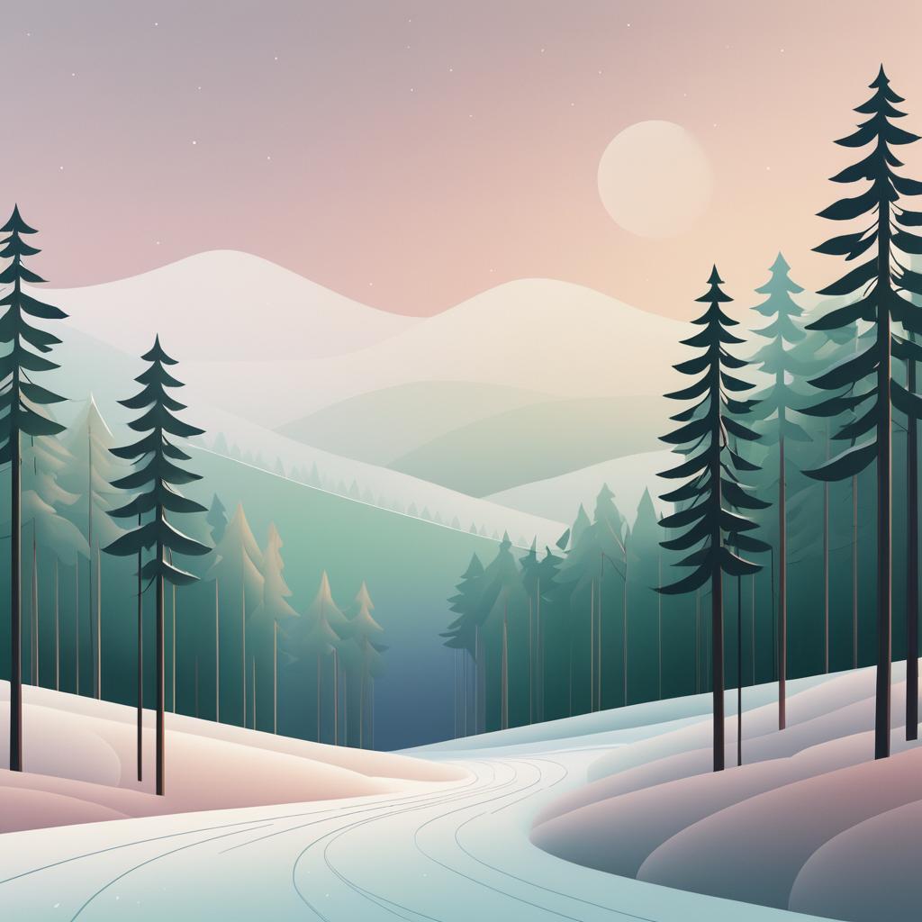 Muted Winter Forest Poster Design