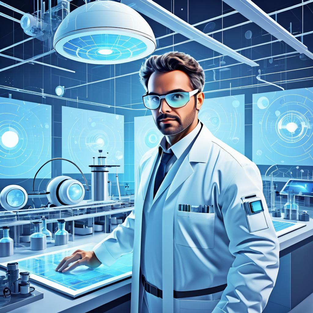 Futuristic Scientist in Advanced Laboratory