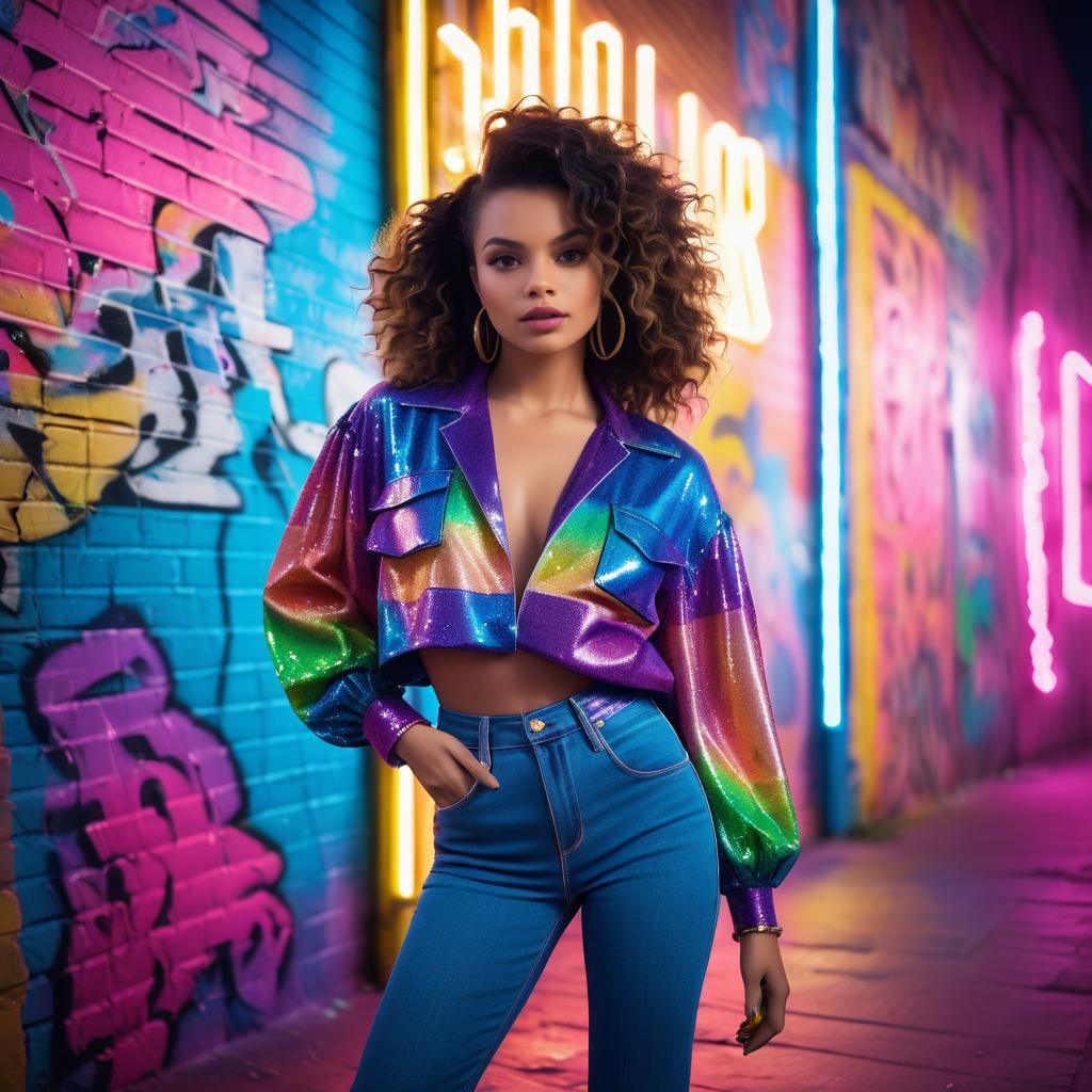 Retro Pop Star in Urban Vibes