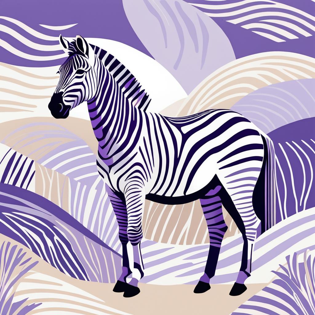 Abstract Zebra in Matisse Style