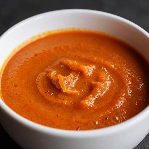 Vibrant Tomato Soup in Ceramic Bowl