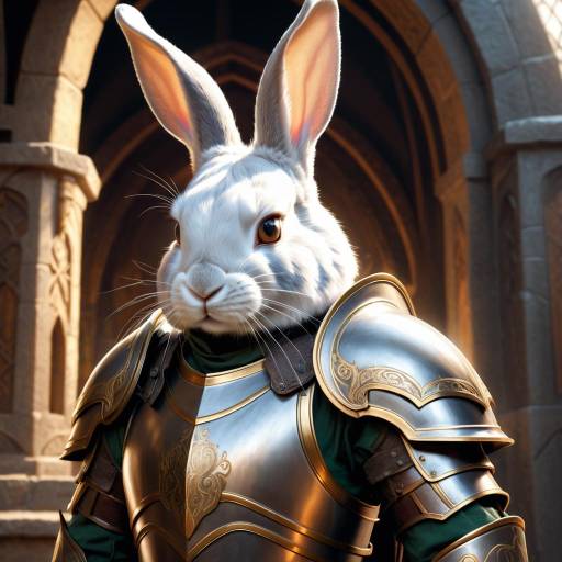 Elegant Armored Bunny in Fantasy Art