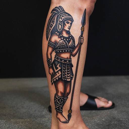 Polynesian Female Warrior Tattoo Design