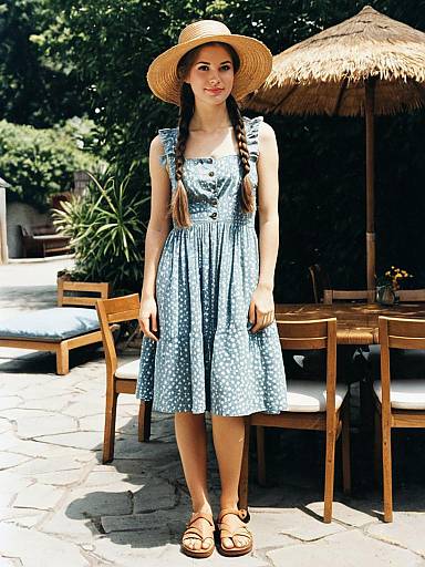 Summer Brunch Outfit with Straw Hat