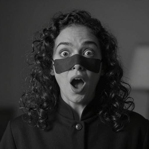 Shocked Woman in Black and White
