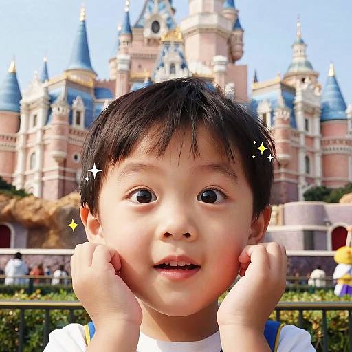 Child with Disney Filter in Theme Park