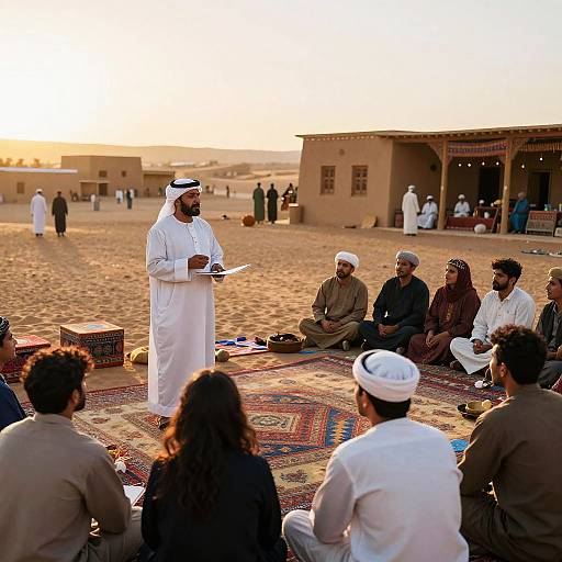 Bedouin Storyteller at Sunset Oasis
