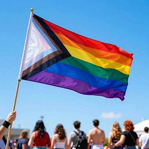 LGBTQ+ Pride Flag Celebration Scene