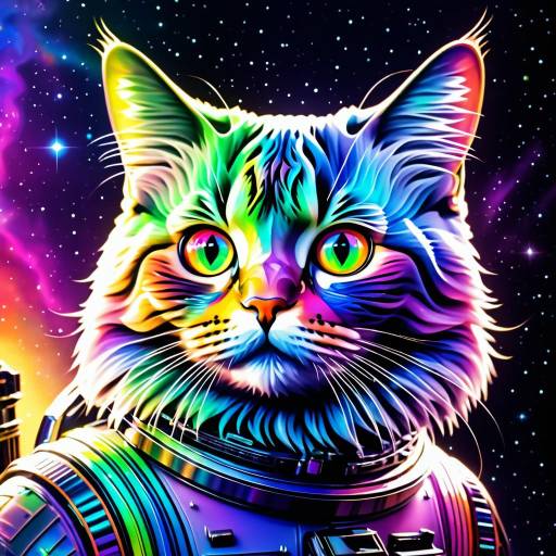 Ultra-Realistic Spacefaring Cat Artwork