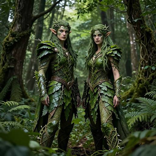 Elven Warriors in Verdant Forest