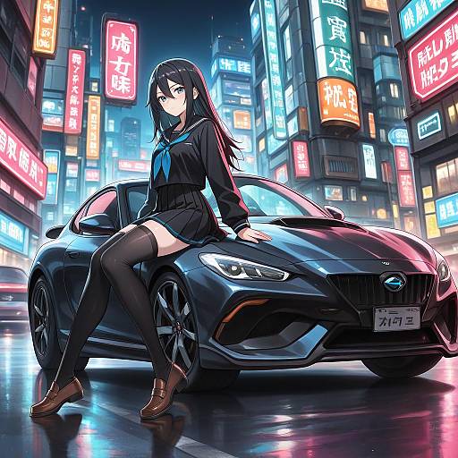 Cyberpunk Girl by Neon Sports Car